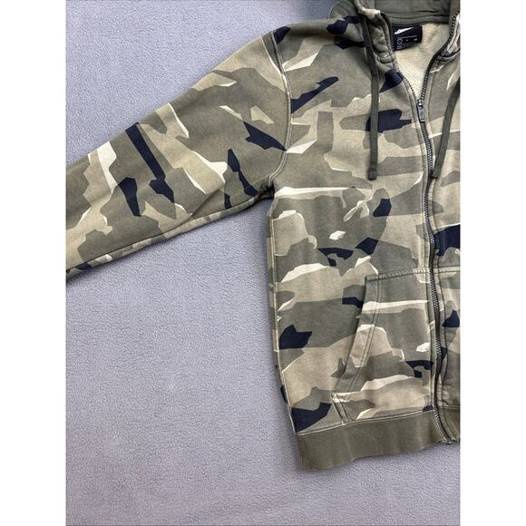 Nike Green Camouflage Full Zip Hoodie Mens Small Black Label Embroidered Coat - Picture 5 of 14